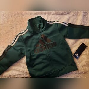 Green Adidas zipper jacket size 12m